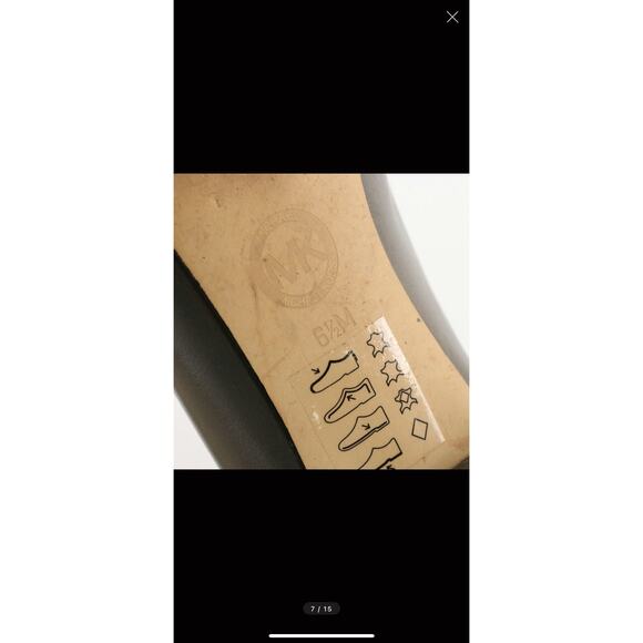 MK Michael Kors Haley Baker Flat metallic logo cap toe MK slip on shoes Size 6.5 - Picture 5 of 5